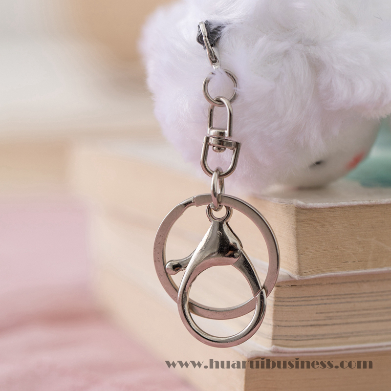 Λευκό αμνό με βελούδινο παιχνίδι/βελούδινο δακτύλιο-κλειδί-παιχνίδι/γεμιστή αλυσίδα κλειδιών παιχνιδιών