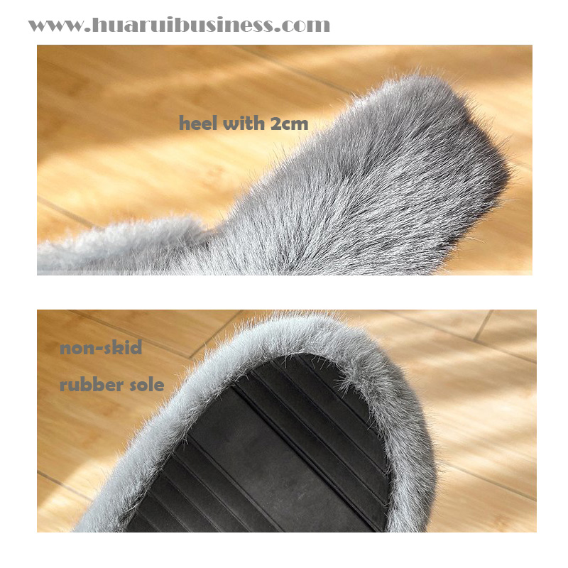 Criss cross fluffy παντόφλες, cross bands plush home slipper with καρότα