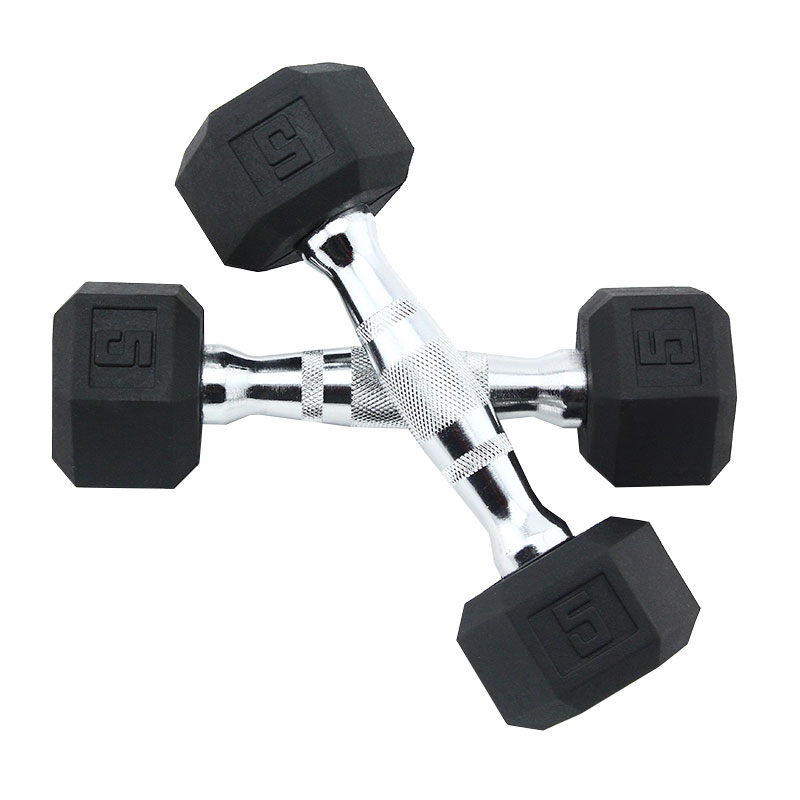 Gym Hex Dumbbells Rubber Encosed Solid Weights Sets Hexagonal Hexa Dumbbell Set