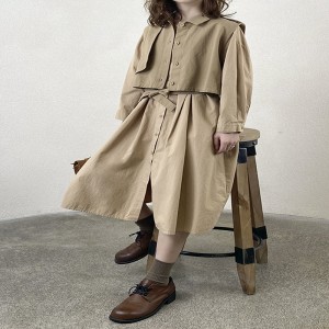 Χαλαρός σχεδιασμός Minimalist Stylist Casual Solid color Printed color βαμβακερό και λινό υπερμεγέθη προσαρμοσμένα 19572 Shirt Dresses+ Waistcoat