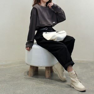 Σχέδια εύκαμπτης συναρμολόγησης Minimalist Round Collar Stized μανίκι style Casual Solid color βαμβακερό και λινό υπερμεγέθη προσαρμοσμένα 12621 Swatshirts