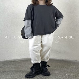 Σχέδια εύκαμπτης κατασκευής Minimalist Round Collar Στυλ Stized μανίκι style Casual Solid color βαμβακερό και λινό υπερμεγέθη προσαρμοσμένα 12700 Swatshirts