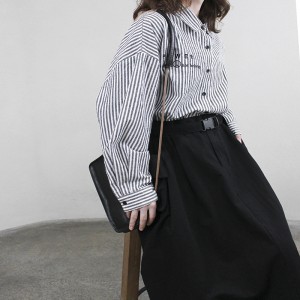 Χαλαρός σχεδιασμός Minimalist Stylish Τυχαίο συμπαγές χρώμα Striped ελεγμένο υπερμεγέθη προσαρμοσμένο 17825 κατακόρυφο ριγέ πουκάμισο