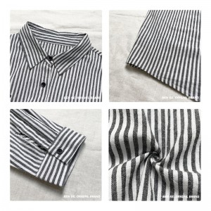 Χαλαρός σχεδιασμός Minimalist Stylish Τυχαίο συμπαγές χρώμα Striped ελεγμένο υπερμεγέθη προσαρμοσμένο 17825 κατακόρυφο ριγέ πουκάμισο