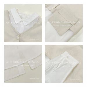 Χαλαρός σχεδιασμός Minimalist Stylist Casual Solid color Striped Ελεγχόμενη υπερμεγέθη προσαρμοσμένη 19550 Loose Shirt+ Waistcoat