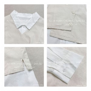 Χαλαρός σχεδιασμός Minimalist Stylist Casual Solid color Striped ελεγμένο υπερμεγέθη προσαρμοσμένο 19502 Loose Shirt+ Waistcoat