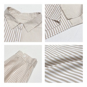Χαλαρός σχεδιασμός Minimalist Stylish Τυχαίο συμπαγές χρώμα Striped ελεγμένη υπερμεγέθη κατά παραγγελία 17835 κατακόρυφο Striped Shirt