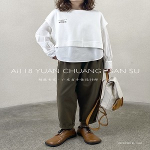 Χαλαρός σχεδιασμός Minimalist Stylist Casual Solid color Striped Ελεγχόμενη υπερμεγέθη προσαρμοσμένη στο 19600 Στρογγυλό κολάρο Shirt+ Waistcoat