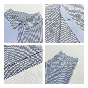 Χαλαρός σχεδιασμός Minimalist Stylist Casual Solid color Striped locked overzed vox 17726 Vertical Striped Shirt