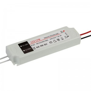 ac 170~250AVC έως dc 15w 12v σταθερή υδατοανθεκτική τάση, μαύρη γκρι χαλύβδινη τροφοδοσία ηλεκτρικού ρεύματος