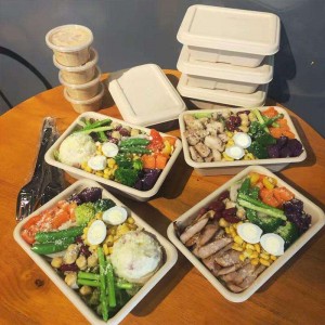 Δοχεία συσκευασίας τροφίμων για οικολογικά βιοαποικοδομήσιμα τρόφιμα ορθογώνιου