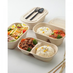 Biograble Food Packaging CornαμύllPacking Box Φαγητό σύνθετο μικροκυματικό Clamshall Take Out Food Containers