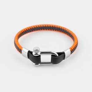 Braded Leather Bracelet Womens Bracelet Stainless Steel Writband