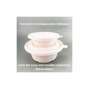 Οι συσκευασίες για οικολογικά βιοαποικοδομήσιμα τρόφιμα παίρνουν το δοχείο τροφίμων μιας χρήσης για άμυλο καλαμποκιού