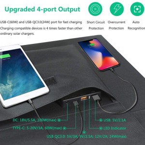 100W σάκοι αναδίπλωσης ηλιακής ενέργειας