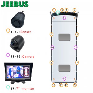 360 Bird View System 3D All Round View Parking Panorama Car Security Security με Ultrason Parking Sensors