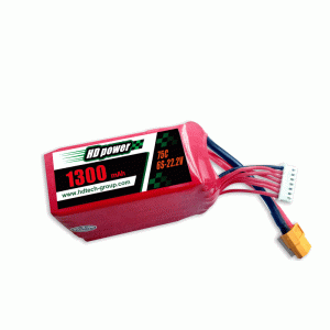 HD POWER 1300mAh 75C 6S 22.2V λιποσυσσωρευτής FPV