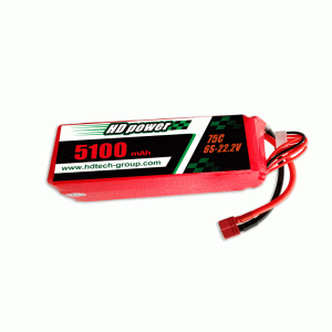 Μπαταρία lipo HD POWER 5100mAh 75C 6S 22.2V