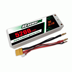 HD 5200mAh 70C 2S 7.4V Σκληρή μπαταρία LiPO
