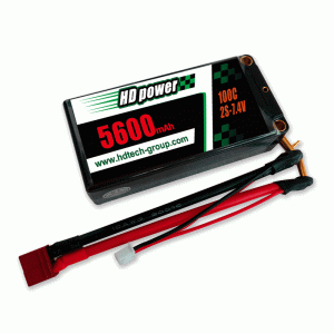 HD 5600mAh 100C 2S 7.6V Σκληρή υπόθεση Shorty HV LiPO μπαταρία