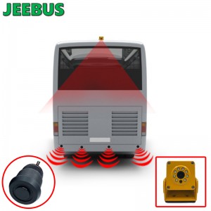 Όχημα Coach Bus Parking Radar Sensor Monitor System HD 1080P Αντίστροφη φωτογραφική μηχανή με 16 Sensors Detection Blind Spot Vision Digital Warning