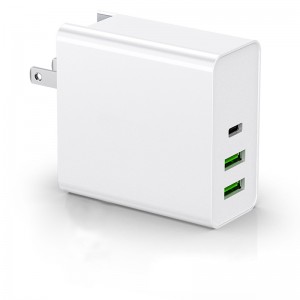 65W PD USB Type C Τροφοδοσία πολλαπλής θύρας Φορτιστής τοίχου