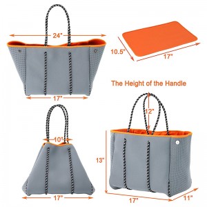 Εκτύπωση Neoprene Fashion Customized Beach Handbag Tie Dye Waterproof Neoprene Beach Tote Bag
