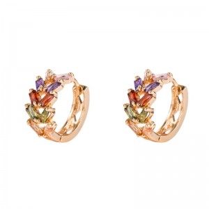 Ευρωπαϊκή και αμερικανική μόδα φύλλα προσωπικότητας Ορείχαλκο μικρο-ένθετο ζιργκόν σκουλαρίκια γυναικεία κορεατική ιδιοσυγκρα...