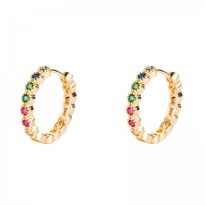 στ) Ευρωπαϊκά και αμερικανικά σκουλαρίκια σε αδράνεια, σκουλαρίκια από χαλκό σε μικρο-εισαγωγής ζιρκονίου, πράσινα χρώματα, μεγά...