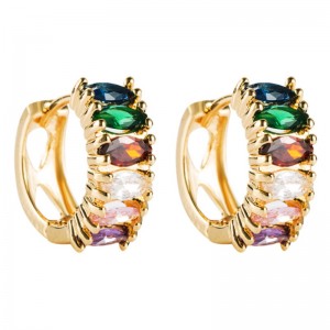 Ευρωπαϊκή και αμερικανική διασυνοριακή εμπορική τάση Σκουλαρίκια Σκουλαρίκια Κυρίες Χρώμα Micro Zircon Simple Wind Σκουλαρίκια Εργοστάσι...