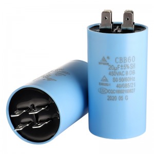 CBB60 Capacitor 450V 20UF 40/85/21 B CQC για κλιματιστικό και ψυγείο
