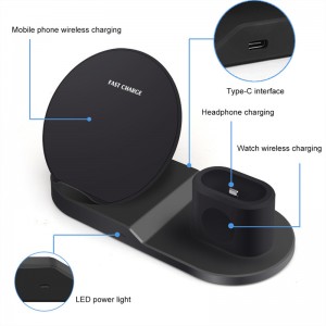 3 σε 1 Qi ασύρματο φορτιστή Wireless Wireless Φορτιστής Σταθμός Wireless φόρτισης για το iPhone