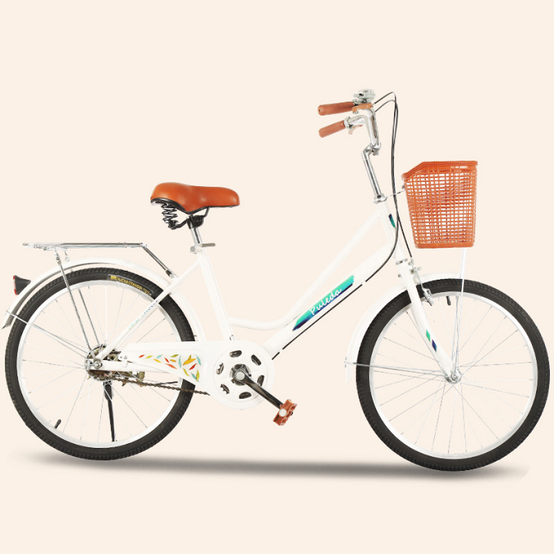Δημοφιλή 24 \\ '26 ιντσών ποδηλάτης ποδηλάτου και γυναίκα υψηλό ποδήλατο πόλεων άνθρακα με καλάθι