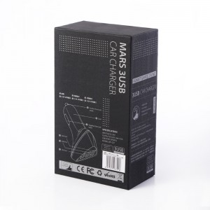 Εκτύπωση Pet Window Φορτιστής Αυτοκινήτου Φορτιστής USB Καλωδιακή Box Πολυτελή μαύρα κουτιά συσκευασίας USB