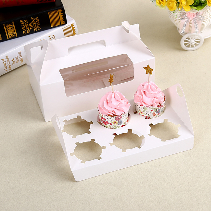 Fancy Cupcake Box 6 δοχείο για πακέτο τροφίμων κέικ