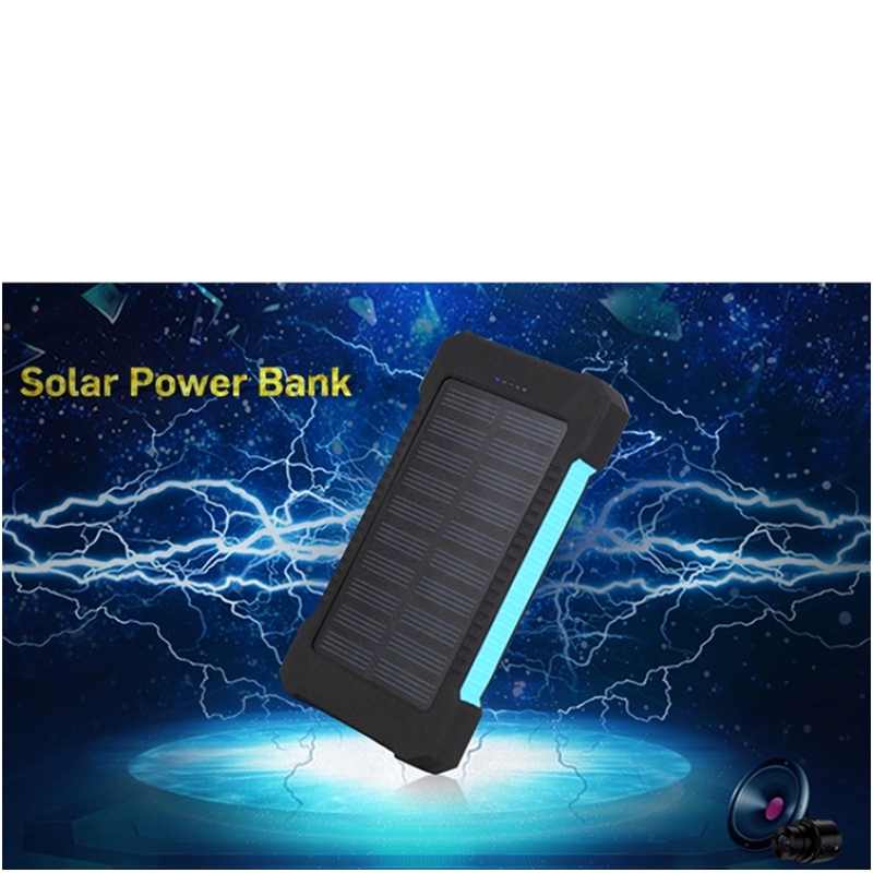 Ηλιακή ισχύς Τράπεζα Dual USB Power Bank 20000MAH Αδιάβροχο φορτιστή μπαταρίας Εξωτερικός φορητός ηλιακός πίνακας με LED Light
