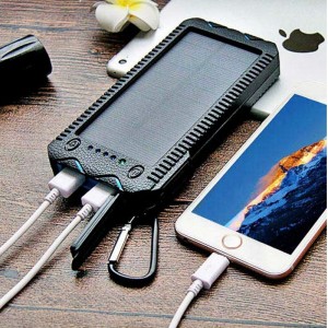 Αδιάβροχο ηλιακό φορτιστή Τράπεζα μπαταρίας Τράπεζα ηλιακή ισχύς 10000 mah Powerbank φορητό με Lumen LED υπαίθρια φως πλημμύρας