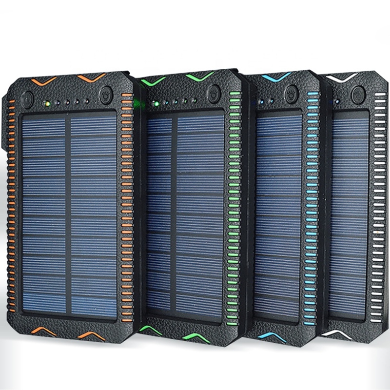 Αδιάβροχο ηλιακό φορτιστή Τράπεζα μπαταρίας Τράπεζα ηλιακή ισχύς 10000 mah Powerbank φορητό με Lumen LED υπαίθρια φως πλημμύρας