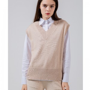 Μόδα τάση απλό τζόκερ αναψυχής βάσης πλέξιμο γιλέκο 68039#