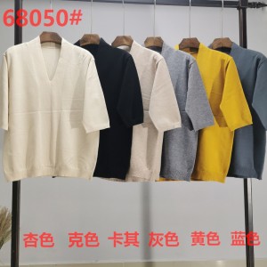 Μοντέρνο και απλό Ίδρυμα αναψυχής Joker Knit ενιαία επτά λεπτά μανίκι Top 68050#