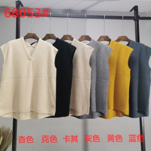 Παλιρροιακή μόδα απλή αναψυχή joker βασικό πλέξιμο μικρό v-λαιμό vest 68053#