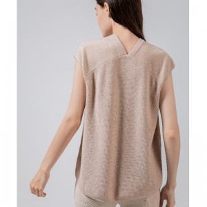 Παλιρροιακή μόδα απλή αναψυχή joker βασικό πλέξιμο μικρό v-λαιμό vest 68053#