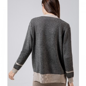 Μοντέρνα τάση casual joker weave hemp knit μικρό παλτό 69012#