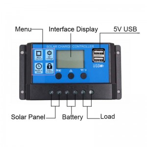 PWM Solar Clanger Controller 60A 50a 40A 30A 30A 10A 10A Φορτιστής μπαταρίας 24V Φορτιστής μπαταρίας LCD DUAL ISB Solar Regulator Max 50V PV εισόδου