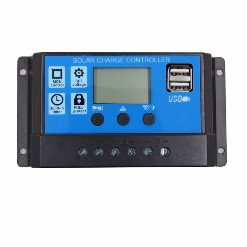 PWM Solar Clanger Controller 60A 50a 40A 30A 30A 10A 10A Φορτιστής μπαταρίας 24V Φορτιστής μπαταρίας LCD DUAL ISB Solar Regulator Max 50V PV εισόδου