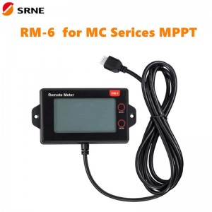 Srne RM-6 Οθόνη LCD απομακρυσμένου μέτρου για MC24 Σειρά MCPT 20A 30A 40A 50A Ελεγκτής ηλιακής φόρτισης