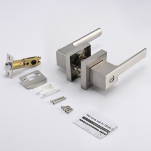 S7809 Σύγχρονη Πλατεία Πλαίσιο Απορριμμάτων Πόρτα για υπνοδωμάτιο ή μπάνιο, κουμπιά πόρτας κλειδαριάς χωρίς κλειδί σε σατέν νικέλιο