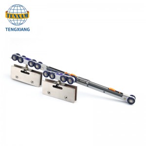 Αξεσουάρ επίπλων Οδηγός παρακολούθησης Ξύλινο συρόμενο ρολό πόρτας με 8 τροχούς