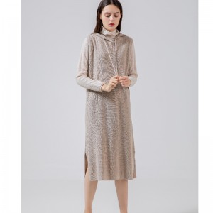 Μοντέρνο casual ευέλικτο πλεκτό hoodie μακρά γιλέκο 69050#