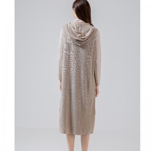 Μοντέρνο casual ευέλικτο πλεκτό hoodie μακρά γιλέκο 69050#